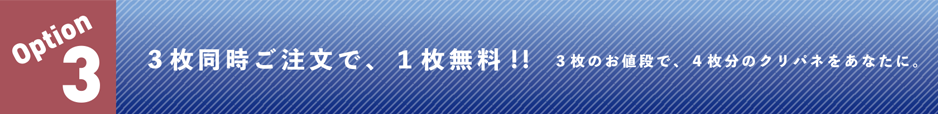 オプションその3　3枚ご注文で1枚無料キャンペーン！